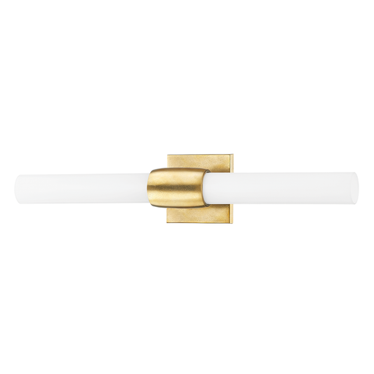 Hogan Wall Sconce - Opal Glossy Shade - Aged Brass by Hudson Valley Lighting