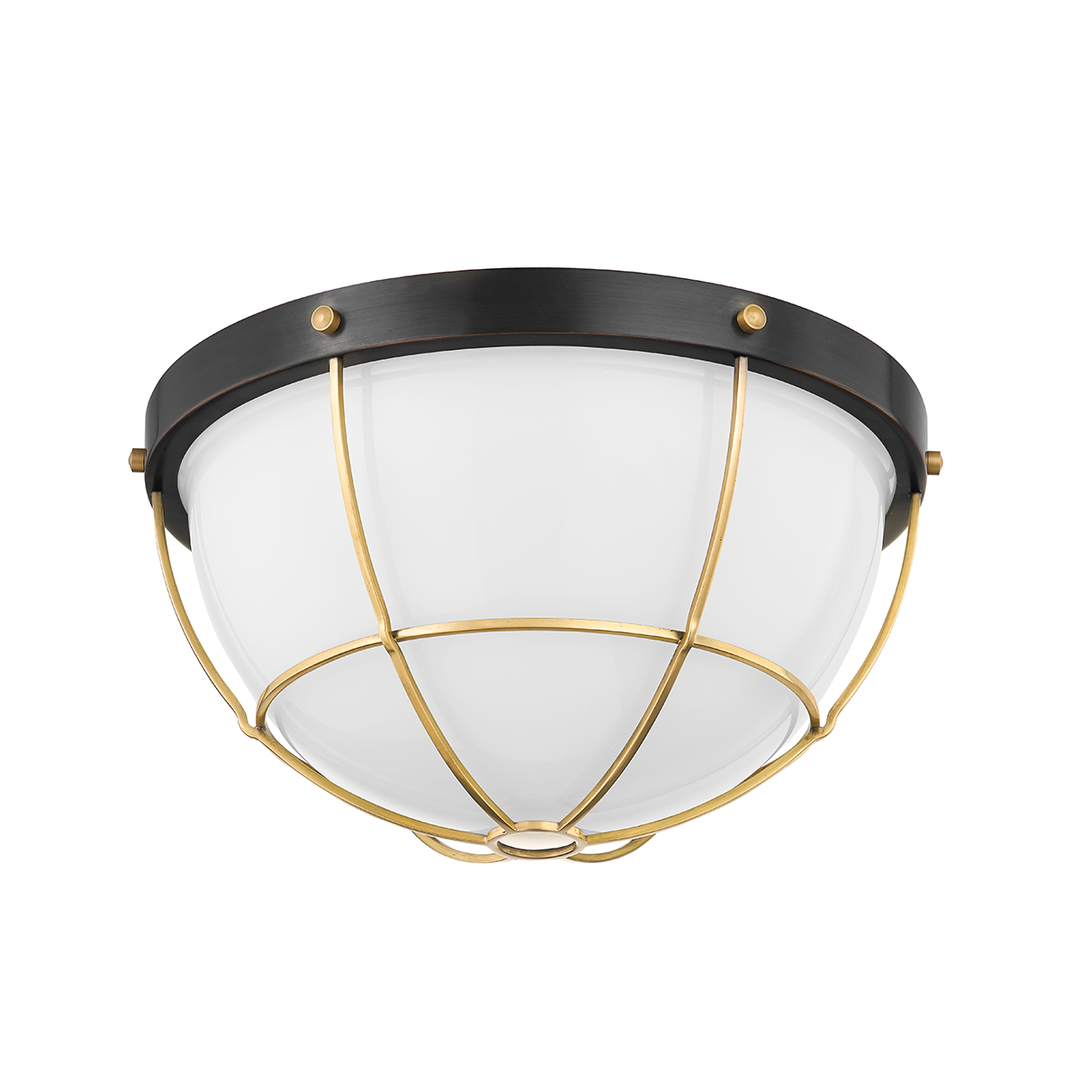 Holkham Flush Mount - Aged Brass/Distressed Bronze by Hudson Valley Lighting