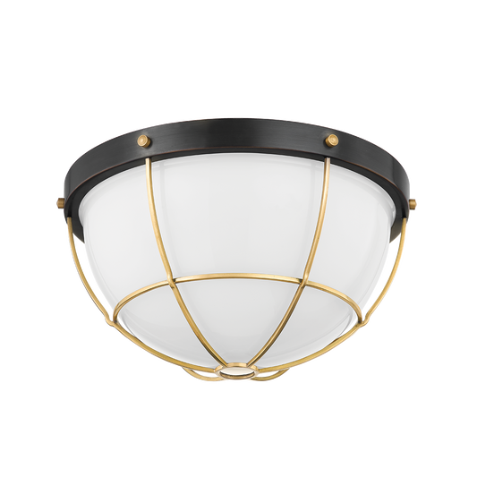 Holkham Flush Mount - Aged Brass/Distressed Bronze by Hudson Valley Lighting