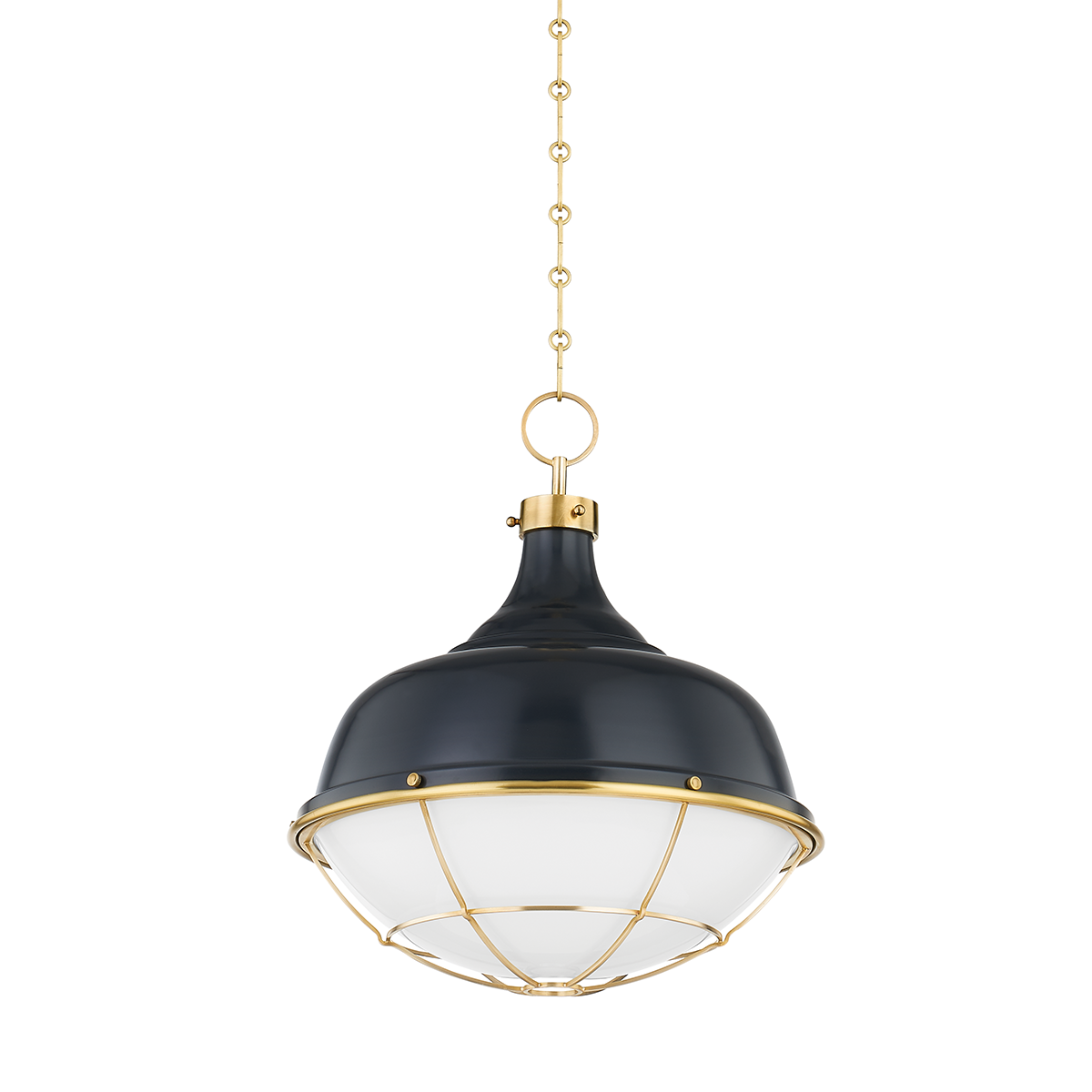 Holkham Pendant - Aged Brass/Darkest Blue by Hudson Valley Lighting