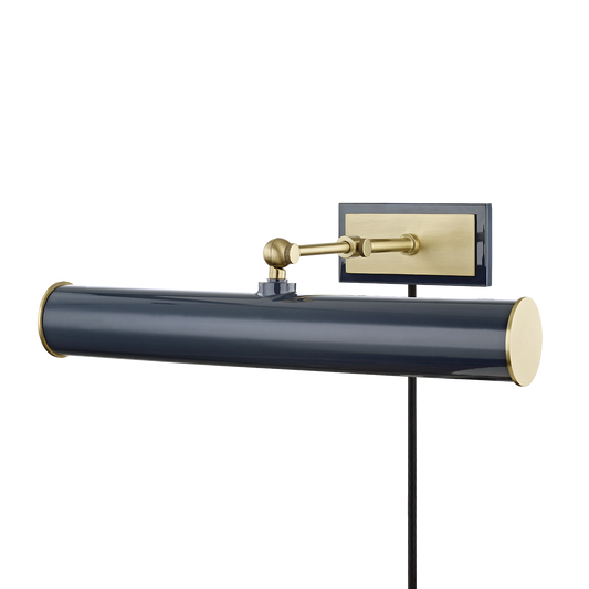 Holly Plug-In Picture Light - 2-Light - Aged Brass/Navy - Mitzi HL263202-AGB/NVY
