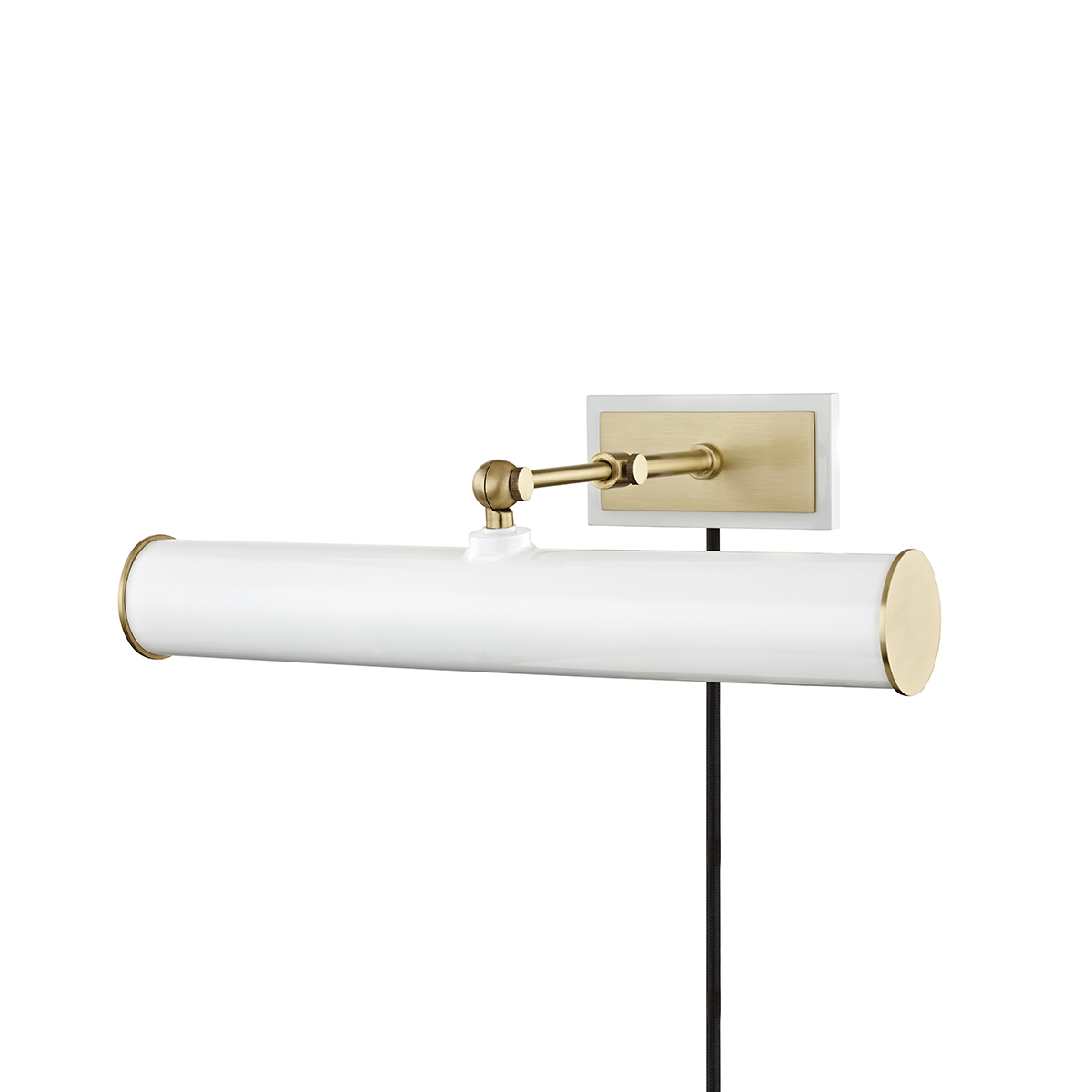 Holly Plug-In Picture Light - 2-Light - Aged Brass/Soft Off White - Mitzi HL263202-AGB/WH
