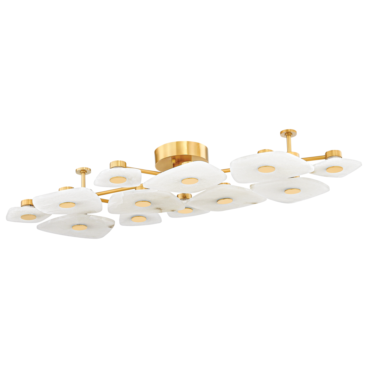 Holmdel Semi Flush - 12-Light - Aged Brass by Hudson Valley Lighting