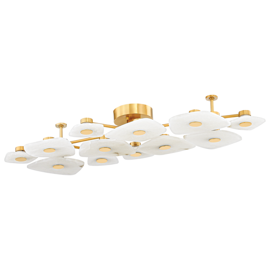 Holmdel Semi Flush - 12-Light - Aged Brass by Hudson Valley Lighting