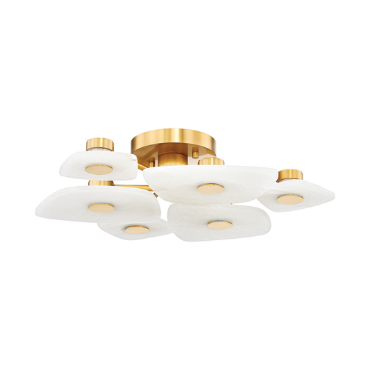 Holmdel Semi Flush - 6-Light - Aged Brass by Hudson Valley Lighting