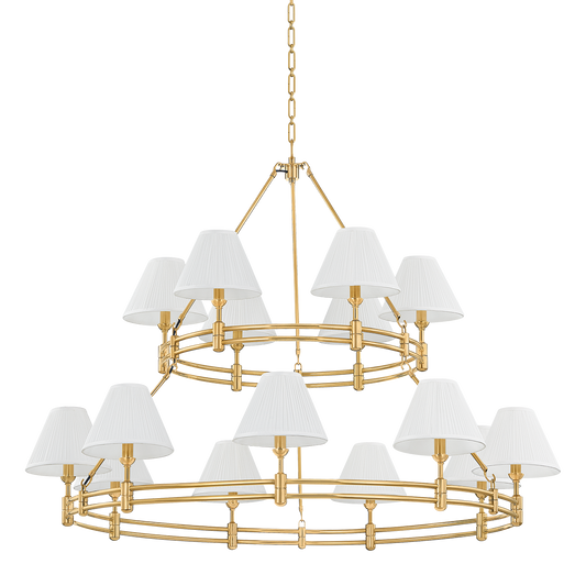 Howard Chandelier - 15-Light - Aged Brass by Hudson Valley Lighting