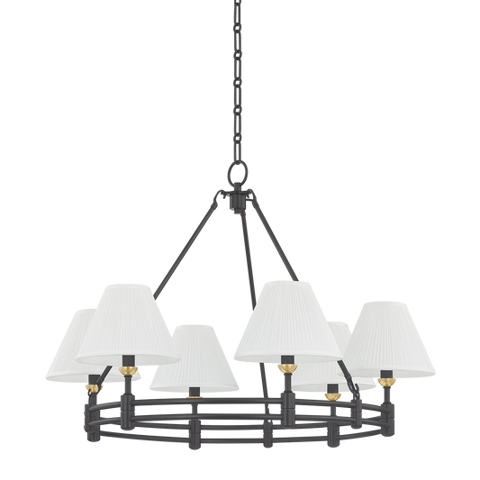 Howard Chandelier - 6-Light - Aged Brass/Distressed Bronze by Hudson Valley Lighting