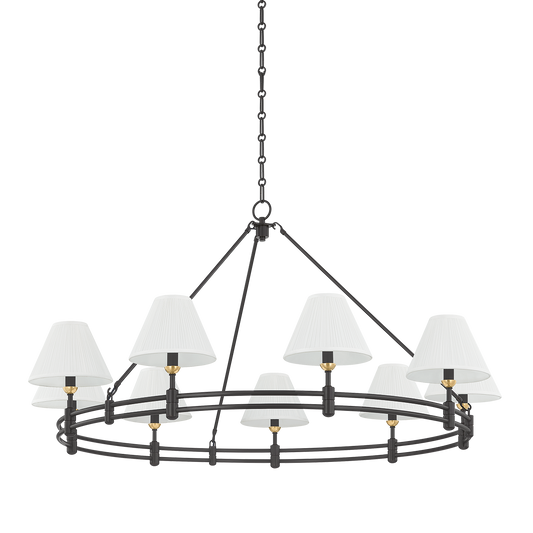 Howard Chandelier - 9-Light - Aged Brass/Distressed Bronze by Hudson Valley Lighting