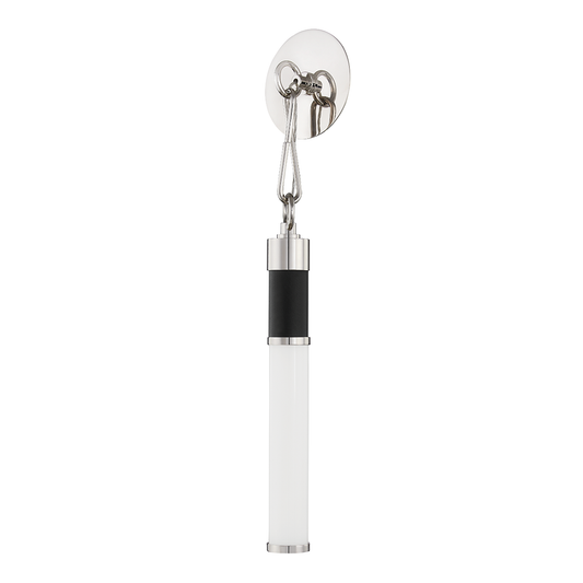 Huntington Wall Sconce - 1-Light - Polished Nickel/Black by Hudson Valley Lighting