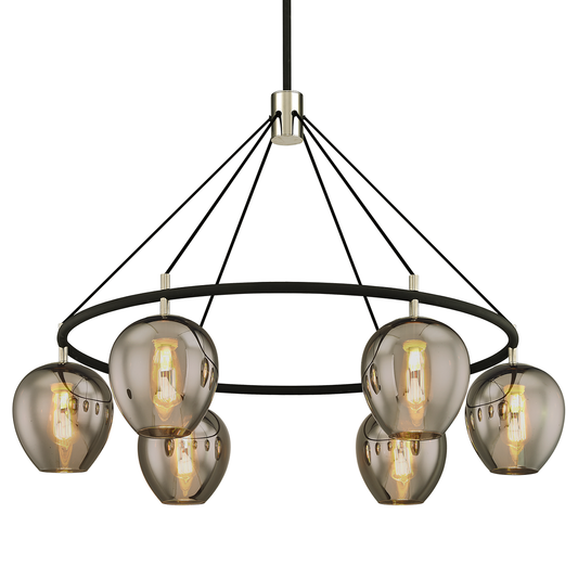 Iliad Chandelier - 6-Light - Textured Black & Polish Nickel - Troy Lighting F6216-TBK/PN