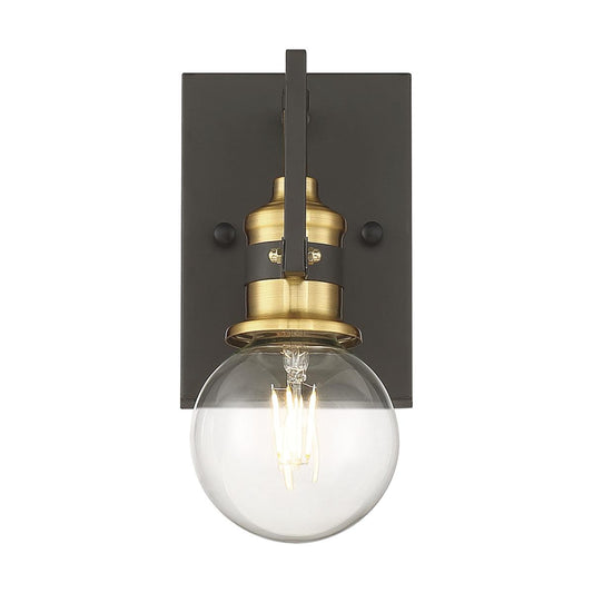 Intention - 1 Light Vanity - Warm Brass and Black Finish - Satco 60-6971