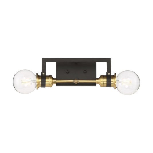 Intention - 2 Light Vanity - Warm Brass and Black Finish - Satco 60-6972