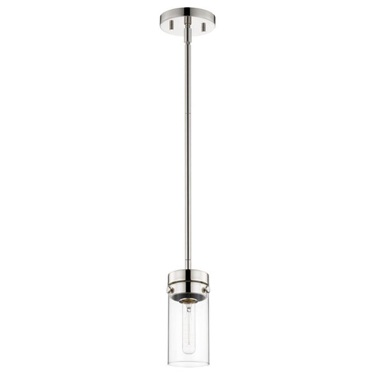 Intersection - 1 Light - Mini Pendant - Polished Nickel with Clear Glass - Satco 60-7629