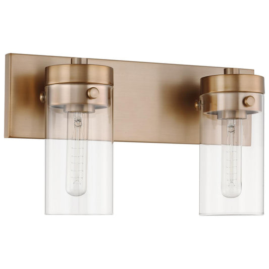 Intersection - 2 Light - Vanity - Burnished Brass with Clear Glass - Satco 60-7532
