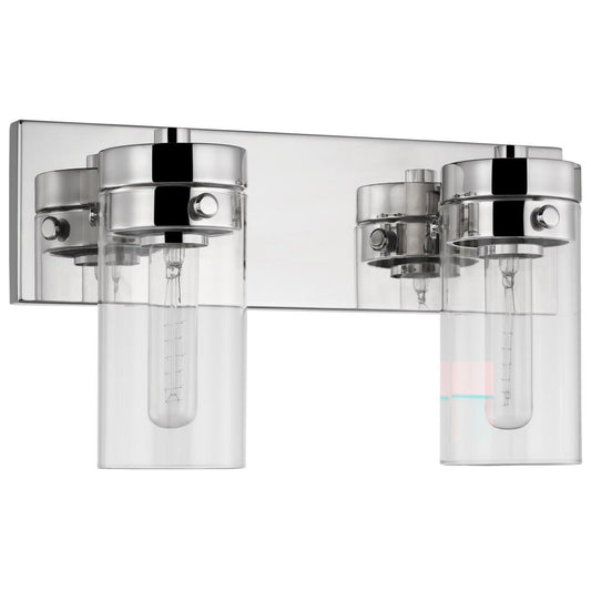 Intersection - 2 Light - Vanity - Polished Nickel with Clear Glass - Satco 60-7632