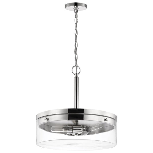 Intersection - 3 Light - Pendant - Polished Nickel with Clear Glass - Satco 60-7630
