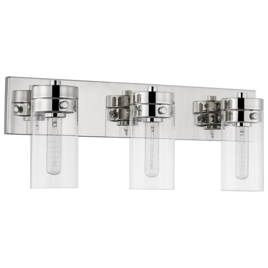 Intersection - 3 Light - Vanity - Polished Nickel with Clear Glass - Satco 60-7633