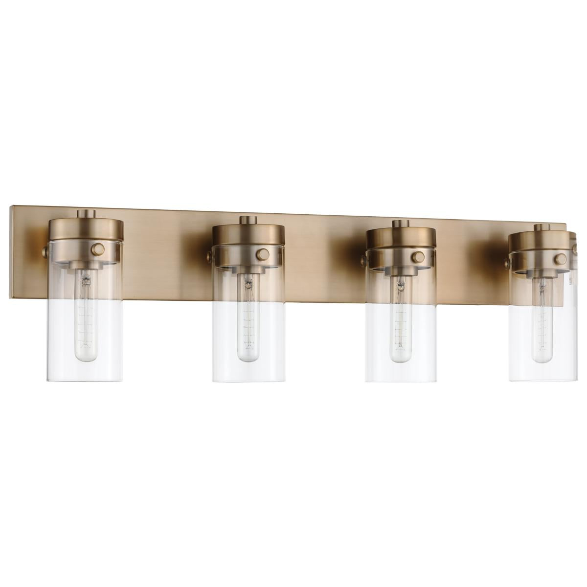 Intersection - 4 Light - Vanity - Burnished Brass with Clear Glass - Satco 60-7534