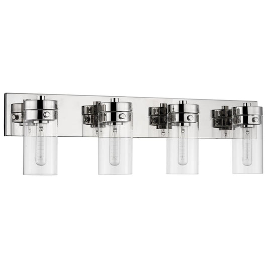 Intersection - 4 Light - Vanity - Polished Nickel with Clear Glass - Satco 60-7634