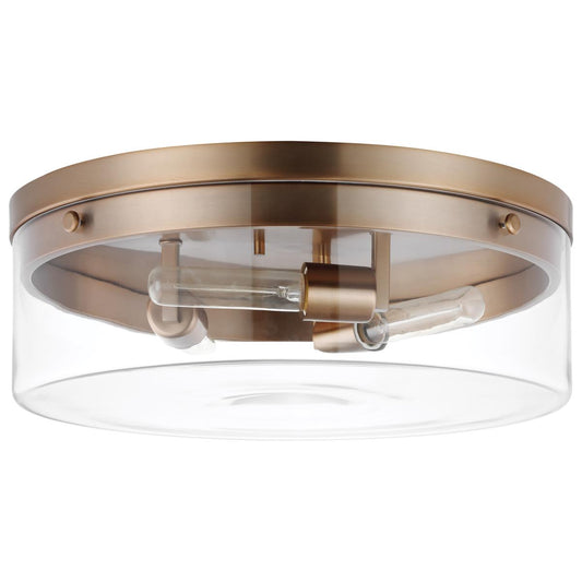 Intersection - Large Flush Mount Fixture - Burnished Brass with Clear Glass - Satco 60-7538