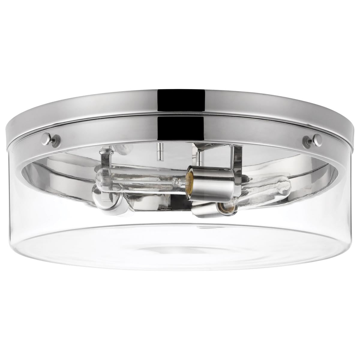 Intersection - Large Flush Mount Fixture - Polished Nickel with Clear Glass - Satco 60-7638