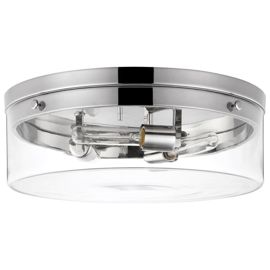 Intersection - Large Flush Mount Fixture - Polished Nickel with Clear Glass - Satco 60-7638