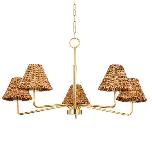 Issa Chandelier - 5-Light - Aged Brass - Mitzi H704805-AGB