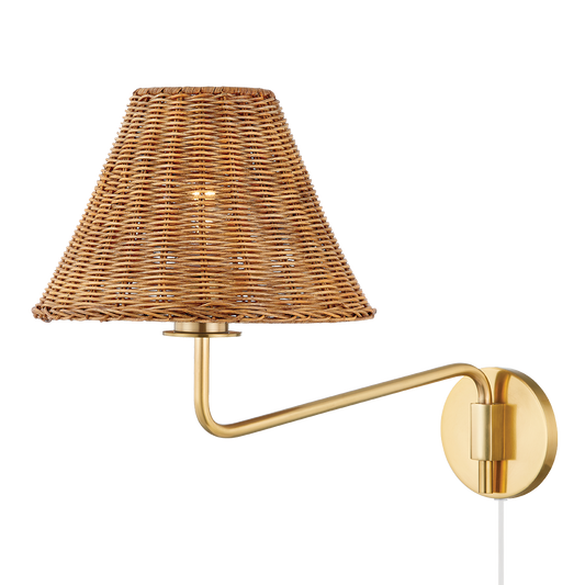 Issa Plug-In Sconce - Aged Brass - Mitzi HL704201-AGB