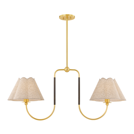Janie Linear Pendant - 2-Light - Aged Brass/True Bronze - Mitzi H1043902-AGB/TRB