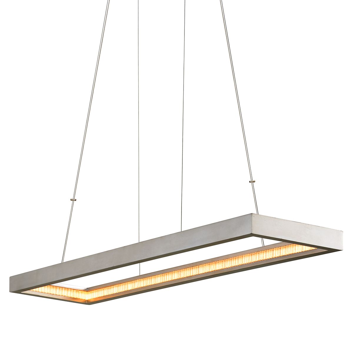 Jasmine LED Linear Chandelier - Silver Leaf by Corbett Lighting