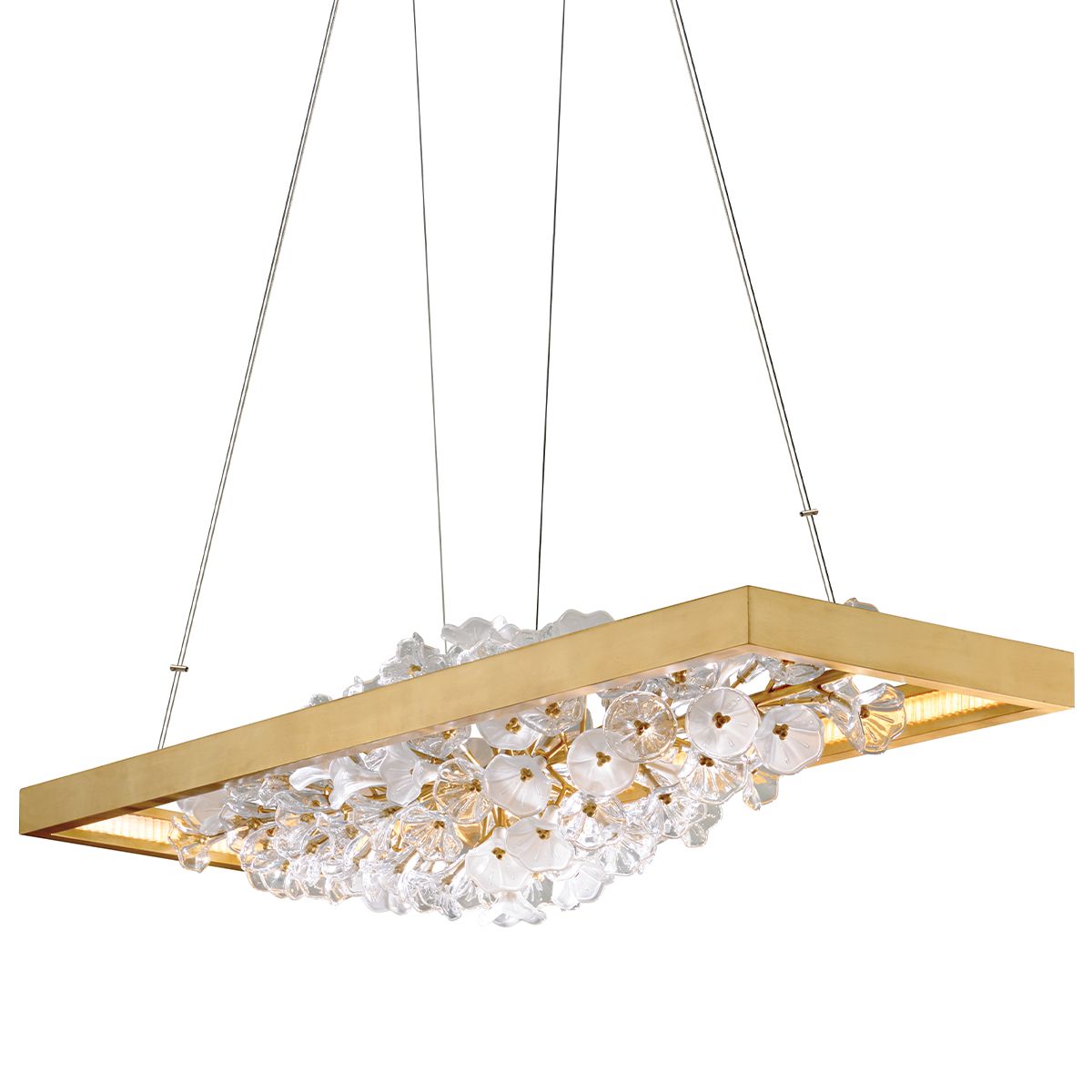 Jasmine Linear Chandelier - Gold Leaf by Corbett Lighting