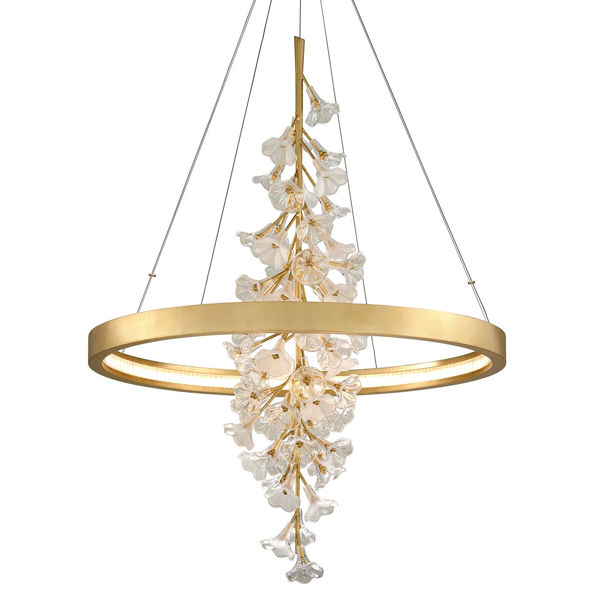 Jasmine Medium Chandelier - Gold Leaf by Corbett Lighting