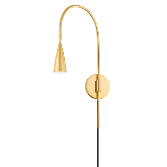 Jenica Plug-In Sconce - Aged Brass - Mitzi HL811201-AGB