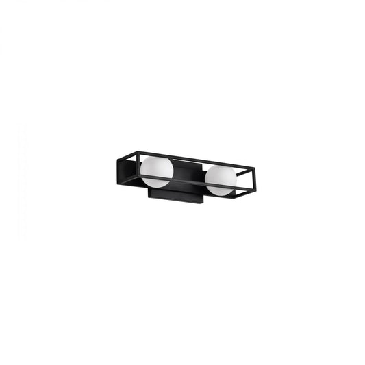 Jenkins - 16 Inch 2 Light LED Vanity - Matte Black with Frosted Glass - Satco 62-2242