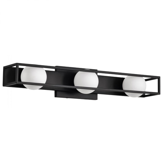 Jenkins - 24 Inch 3 Light LED Vanity - Matte Black with Frosted Glass - Satco 62-2243