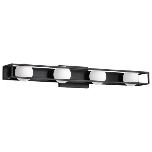 Jenkins - 32 Inch 4 Light LED Vanity - Matte Black with Frosted Glass - Satco 62-2244