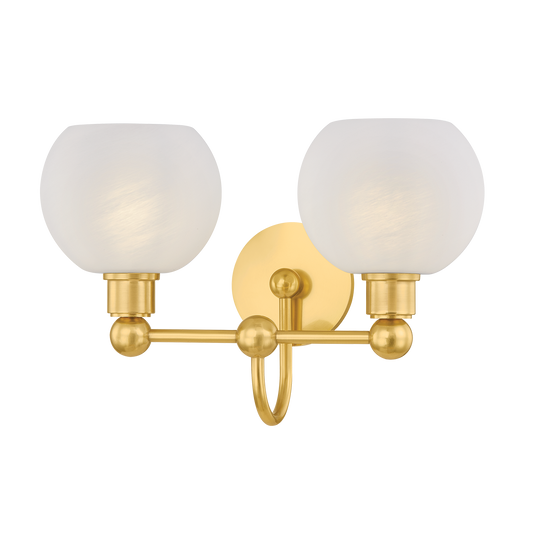 Jerica Vanity Light - 2-Light - Aged Brass - Mitzi H1019302-AGB
