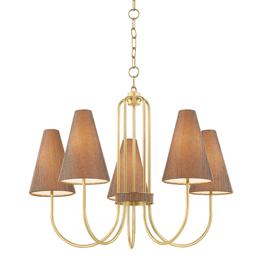 Jessel Chandelier - 5-Light - Aged Brass - Mitzi H987805-AGB