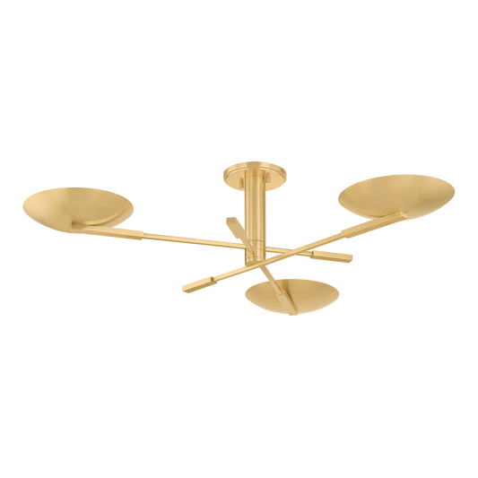 Johnson Semi Flush - Aged Brass by Hudson Valley Lighting
