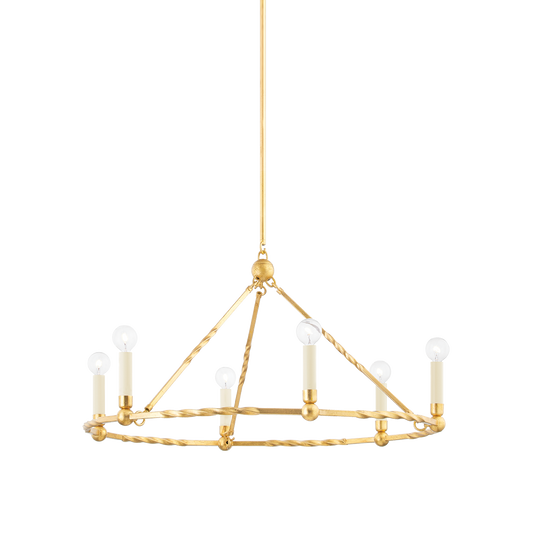 Josephine Chandelier - 6-Light - Vintage Gold Leaf - Mitzi H738806-VGL