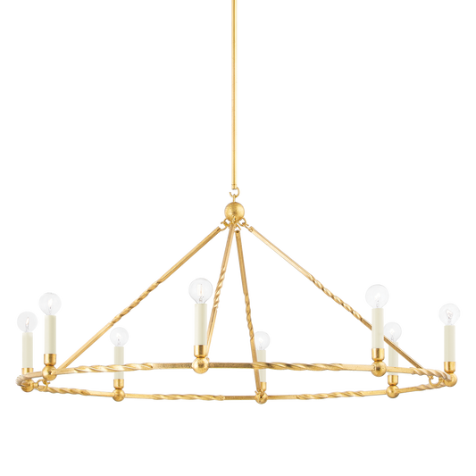 Josephine Chandelier - 8-Light - Vintage Gold Leaf - Mitzi H738808-VGL
