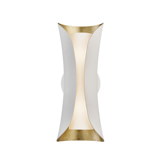 Josie Wall Sconce - 2-Light - Gold Leaf/White - Mitzi H315102-GL/WH