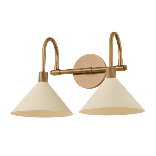 Jovani Vanity Light - 2-Light - Patina Brass/ Soft Sand - Troy Lighting B1810-PBR/SSD