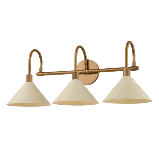 Jovani Vanity Light - 3-Light - Patina Brass/ Soft Sand - Troy Lighting B1811-PBR/SSD