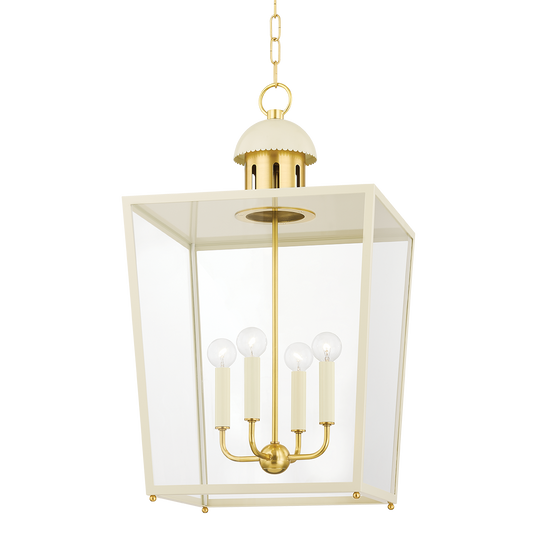 June Lantern - 4-Light - Aged Brass - Mitzi H737704L-AGB/SCR
