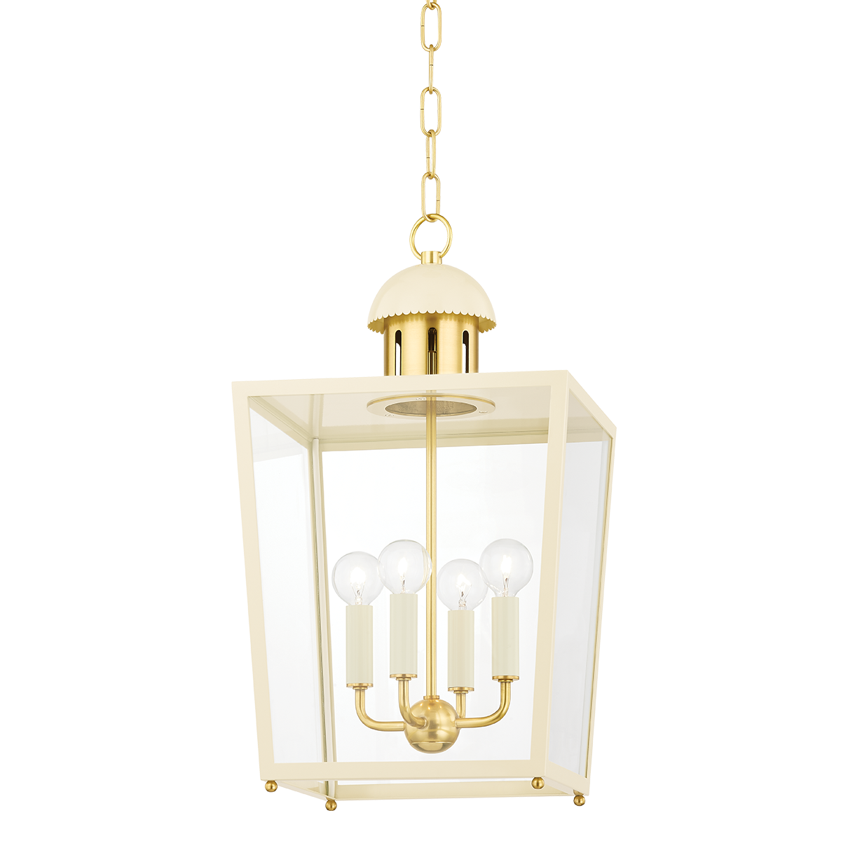 June Lantern - 4-Light - Aged Brass - Mitzi H737704S-AGB/SCR