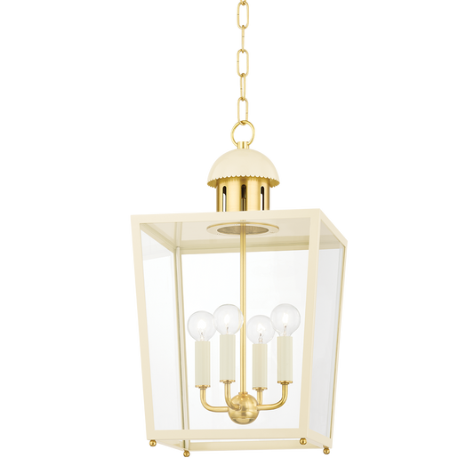 June Lantern - 4-Light - Aged Brass - Mitzi H737704S-AGB/SCR