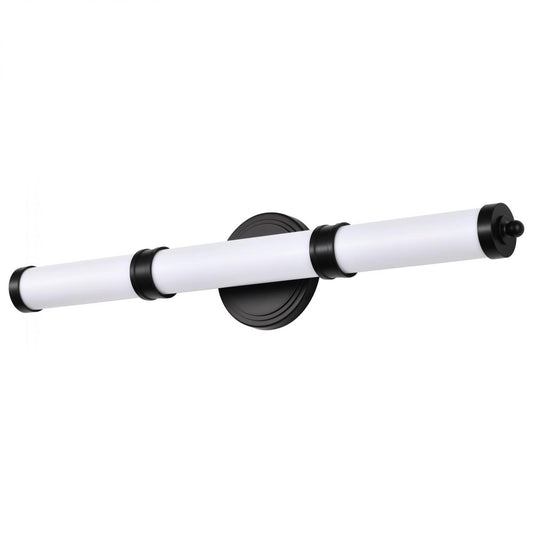 Kagen LED Medium Vanity - Matte Black Finish - White Acrylic Lens - Satco 62-678