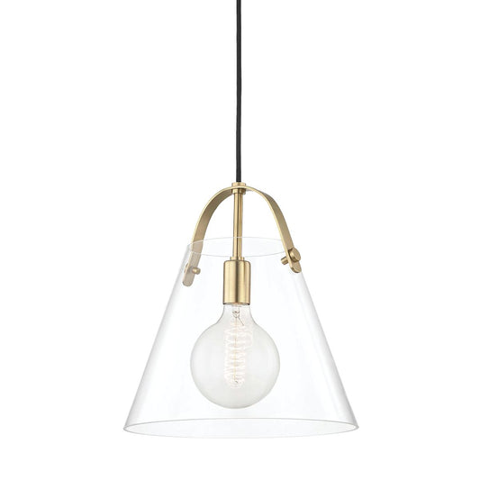 Karin Large Pendant - Aged Brass by Mitzi