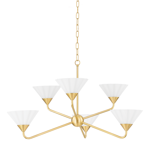 Kelsey Chandelier - 6-Light - Aged Brass - Mitzi H817806-AGB